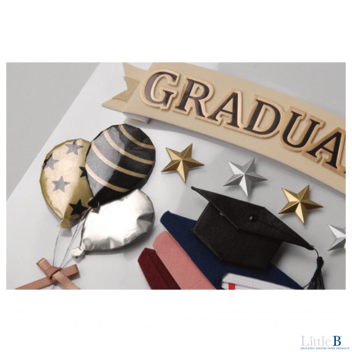 Congrats, Grad, Diploma, Cap and Gown, La Petites 3D Stickers