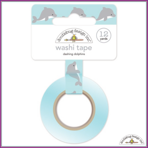 Doodlebug Dashing Dolphins Washi Tape - Orchids and Hummingbirds Designs, LLC