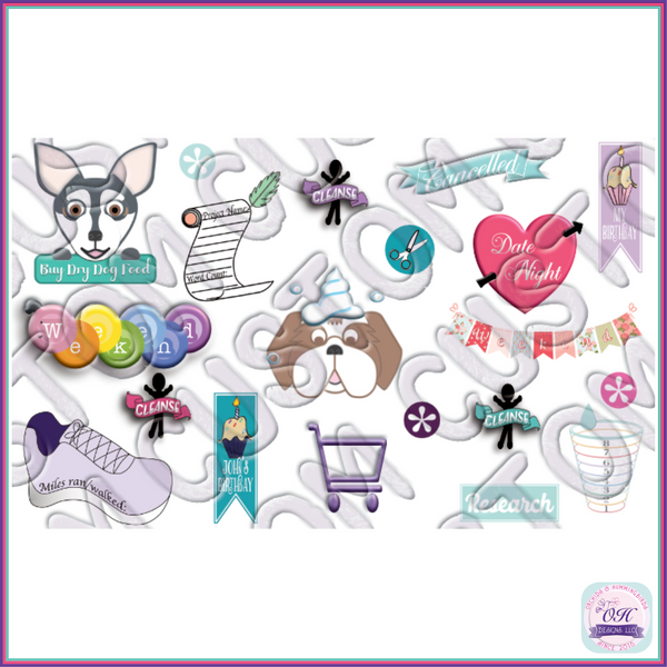 Custom:  Orchids and Hummingbirds Designs Planner Stickers - Orchids and Hummingbirds Designs, LLC