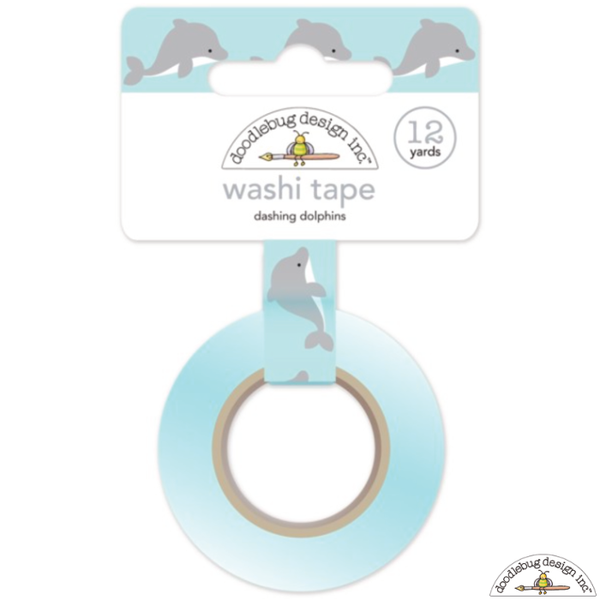 Doodlebug Dashing Dolphins Washi Tape - Orchids and Hummingbirds Designs, LLC