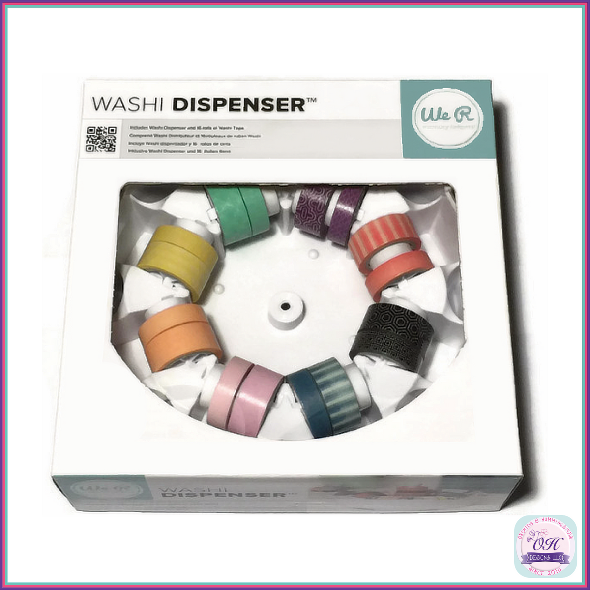 We R Memory Keepers Washi Tape Dispenser Orchids and Hummingbirds