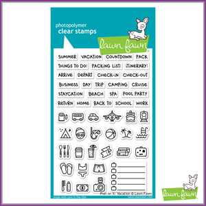 Lawn Fawn Plan On It: Vacation Stamp Set - Stamps - Lawn Fawn - Orchids and Hummingbirds Designs, LLC