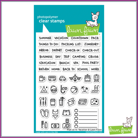 Lawn Fawn Plan On It: Vacation Stamp Set - Stamps - Lawn Fawn - Orchids and Hummingbirds Designs, LLC