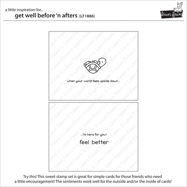 Lawn Fawn Get Well Before 'n Afters Stamp Set - Stamps - Lawn Fawn - Orchids and Hummingbirds Designs, LLC