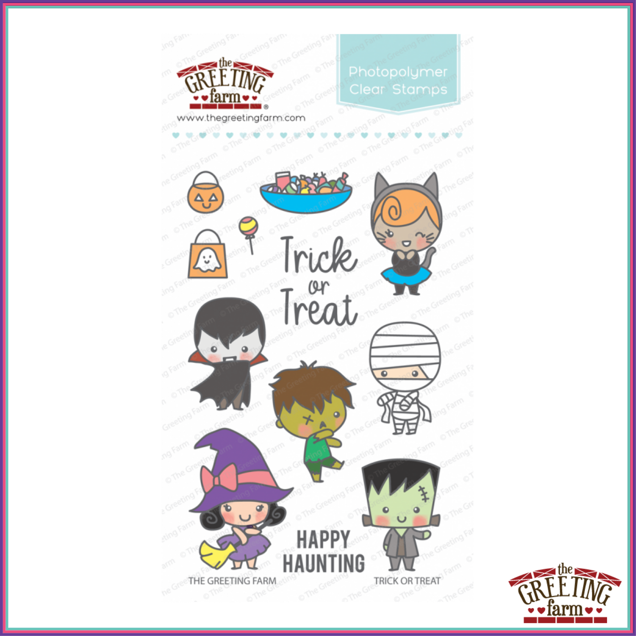 The Greeting Farm Trick or Treat Stamp Set - Stamps - The Greeting Farm - Orchids and Hummingbirds Designs, LLC