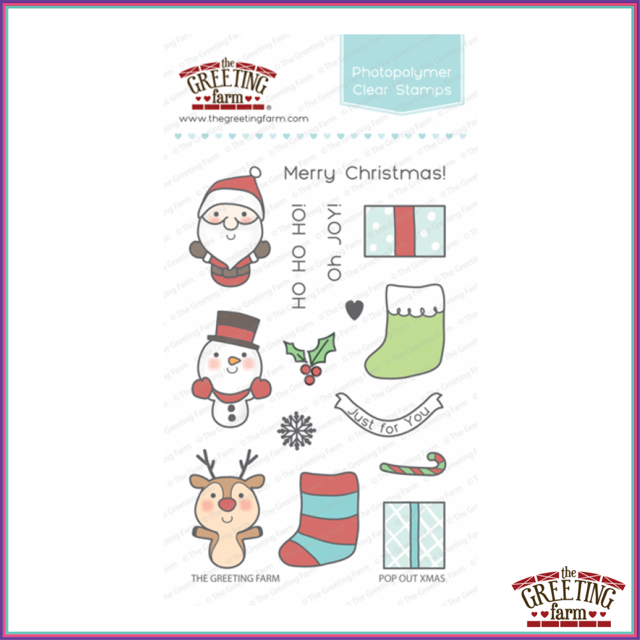 The Greeting Farm Pop Out Xmas Stamp Set - Stamps - The Greeting Farm - Orchids and Hummingbirds Designs, LLC