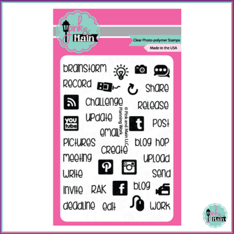 Pink & Main Planning Work Stamp Set - Stamps - Pink & Main - Orchids and Hummingbirds Designs, LLC