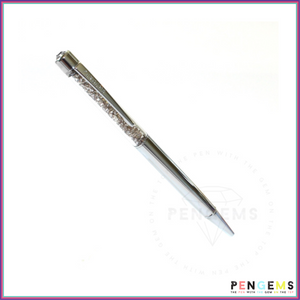 PenGems Paparazzi Silver Chrome Hollywood Boulevard Crystal Pen - Pen - PenGems - Orchids and Hummingbirds Designs, LLC