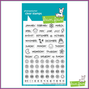 Lawn Fawn Plan On It: Calendar Stamp Set - Stamps - Lawn Fawn - Orchids and Hummingbirds Designs, LLC