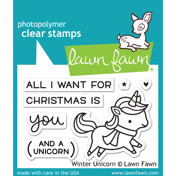 Lawn Fawn Winter Unicorn Stamp Set - Orchids and Hummingbirds Designs, LLC