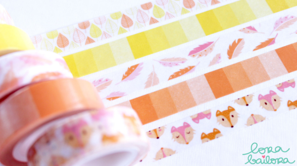 Lora Bailora Feathers Washi Tape - Orchids and Hummingbirds Designs, LLC