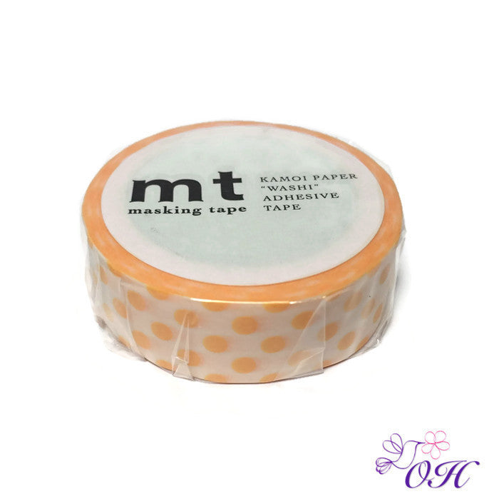 mt Dot Apricot Washi Tape - Orchids and Hummingbirds Designs, LLC