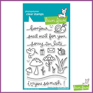 Lawn Fawn Gleeful Gardens Stamp Set - Stamps - Lawn Fawn - Orchids and Hummingbirds Designs, LLC