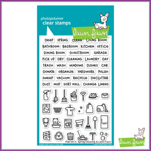 Lawn Fawn Plan On It: Spring Cleaning Stamp Set - Stamps - Lawn Fawn - Orchids and Hummingbirds Designs, LLC