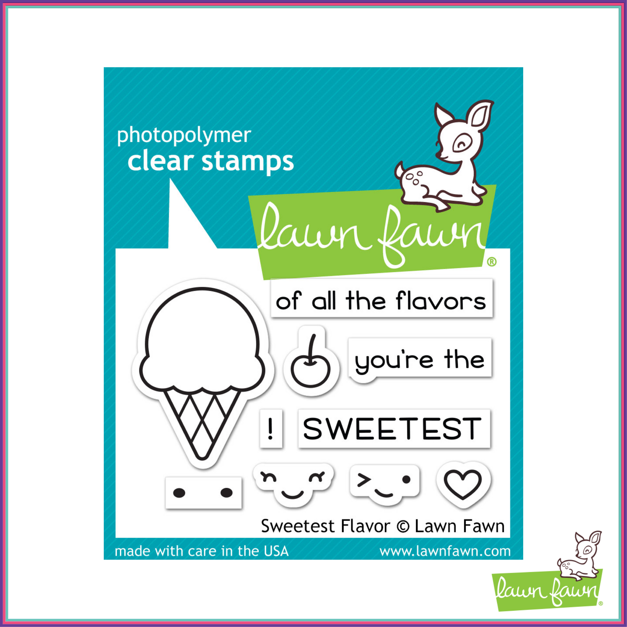 Lawn Fawn Sweetest Flavor Stamp Set - Stamps - Lawn Fawn - Orchids and Hummingbirds Designs, LLC