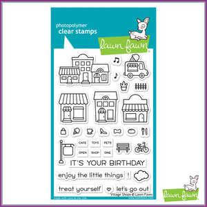 Lawn Fawn Village Shops Stamp Set - Stamps - Lawn Fawn - Orchids and Hummingbirds Designs, LLC