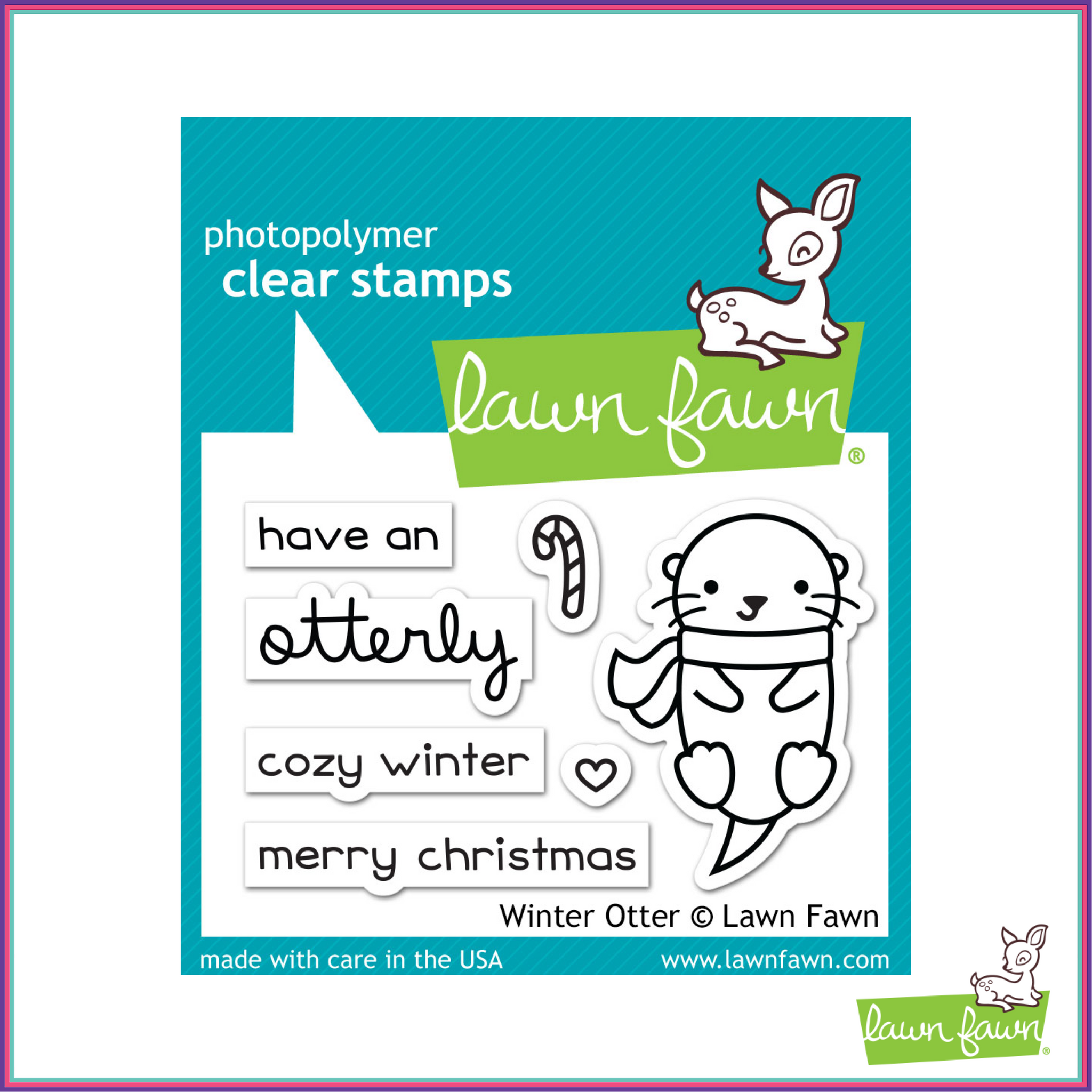 Lawn Fawn Winter Otter Stamp Set - Stamps - Lawn Fawn - Orchids and Hummingbirds Designs, LLC