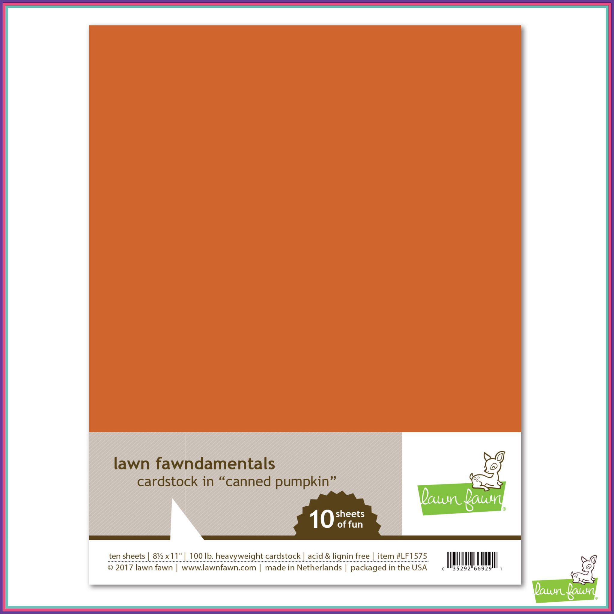 Lawn Fawn Canned Pumpkin Cardstock - Scrapbooking Supplies - Lawn Fawn - Orchids and Hummingbirds Designs, LLC