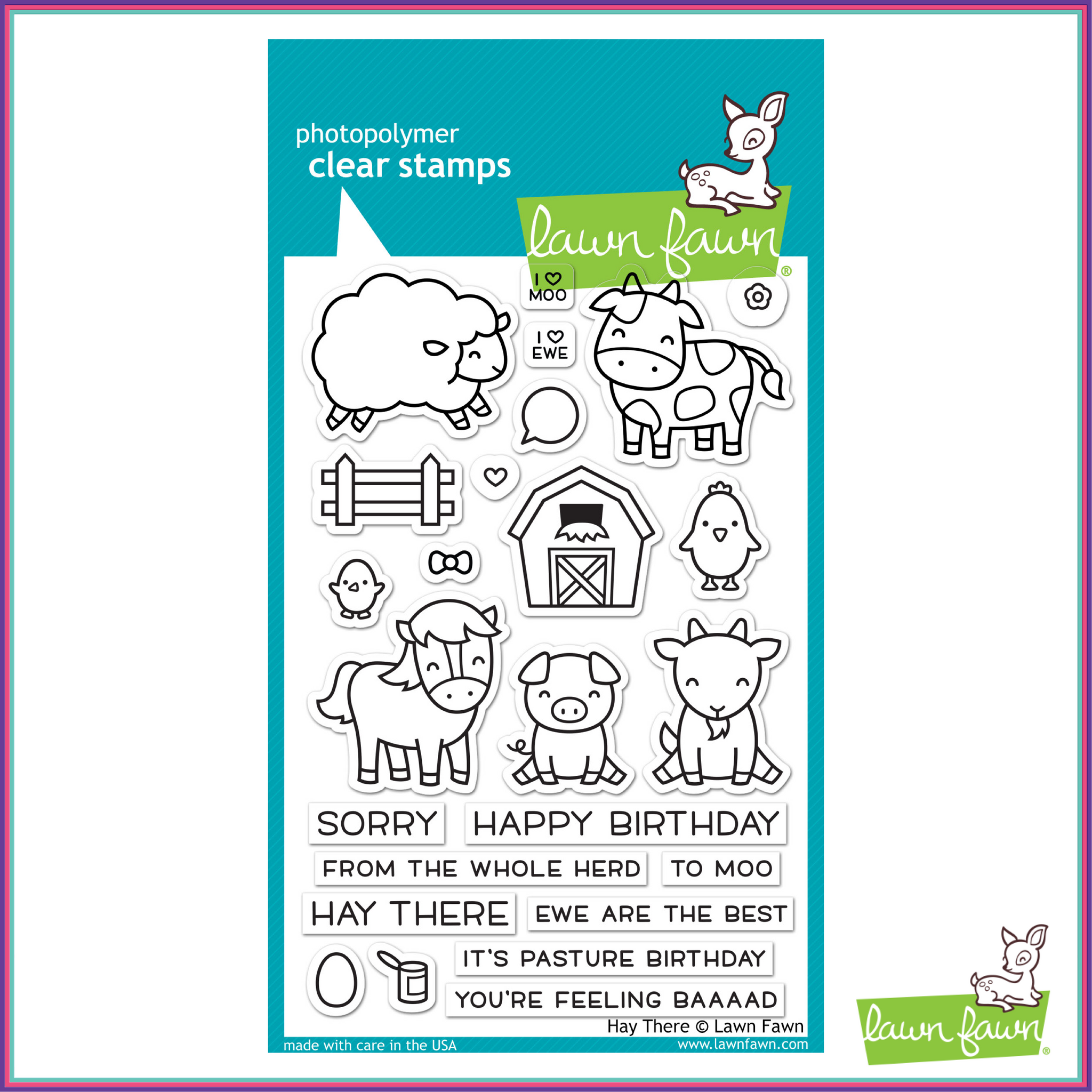 Lawn Fawn Hay There Stamp Set - Stamps - Lawn Fawn - Orchids and Hummingbirds Designs, LLC
