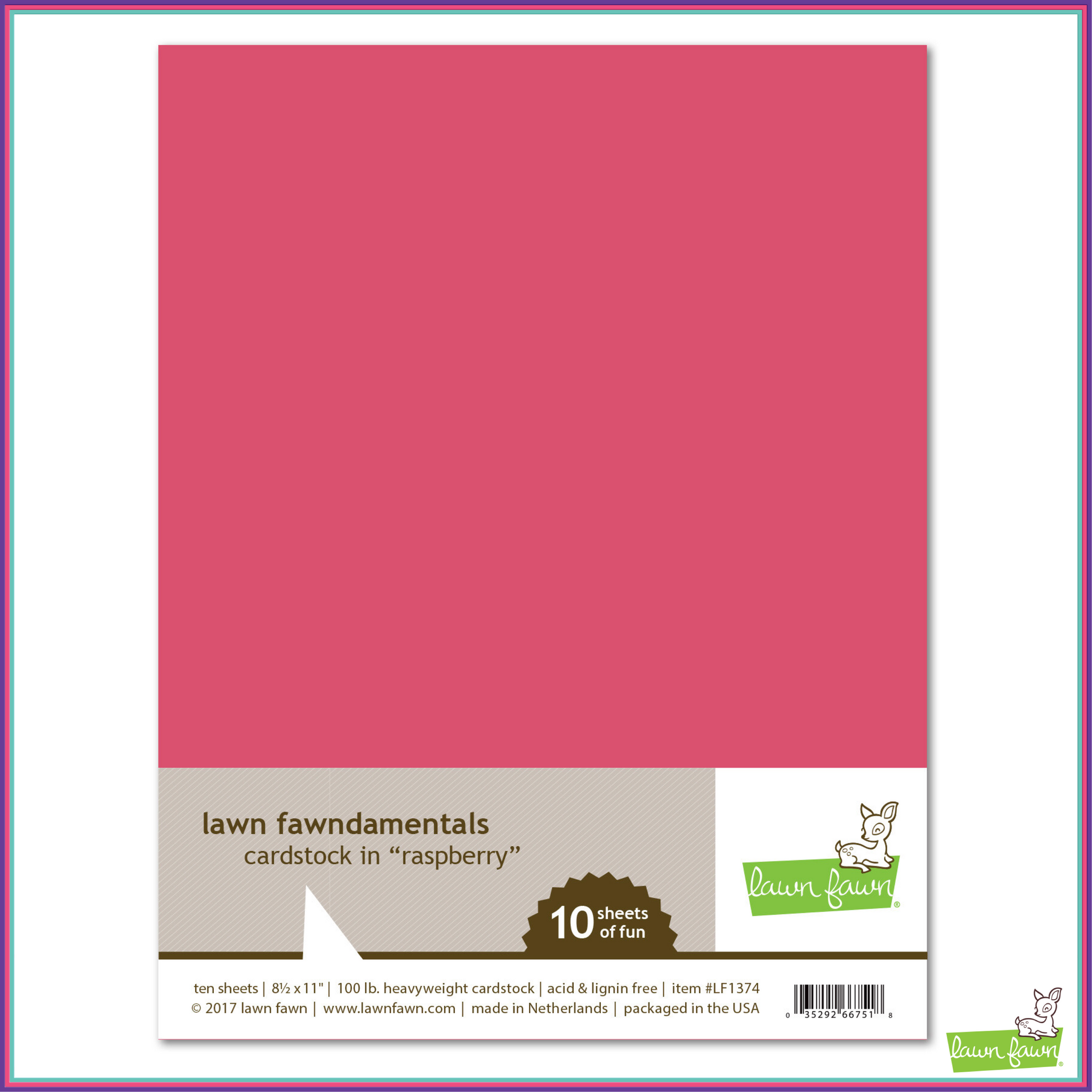 Lawn Fawn Raspberry Cardstock - Scrapbooking Supplies - Lawn Fawn - Orchids and Hummingbirds Designs, LLC