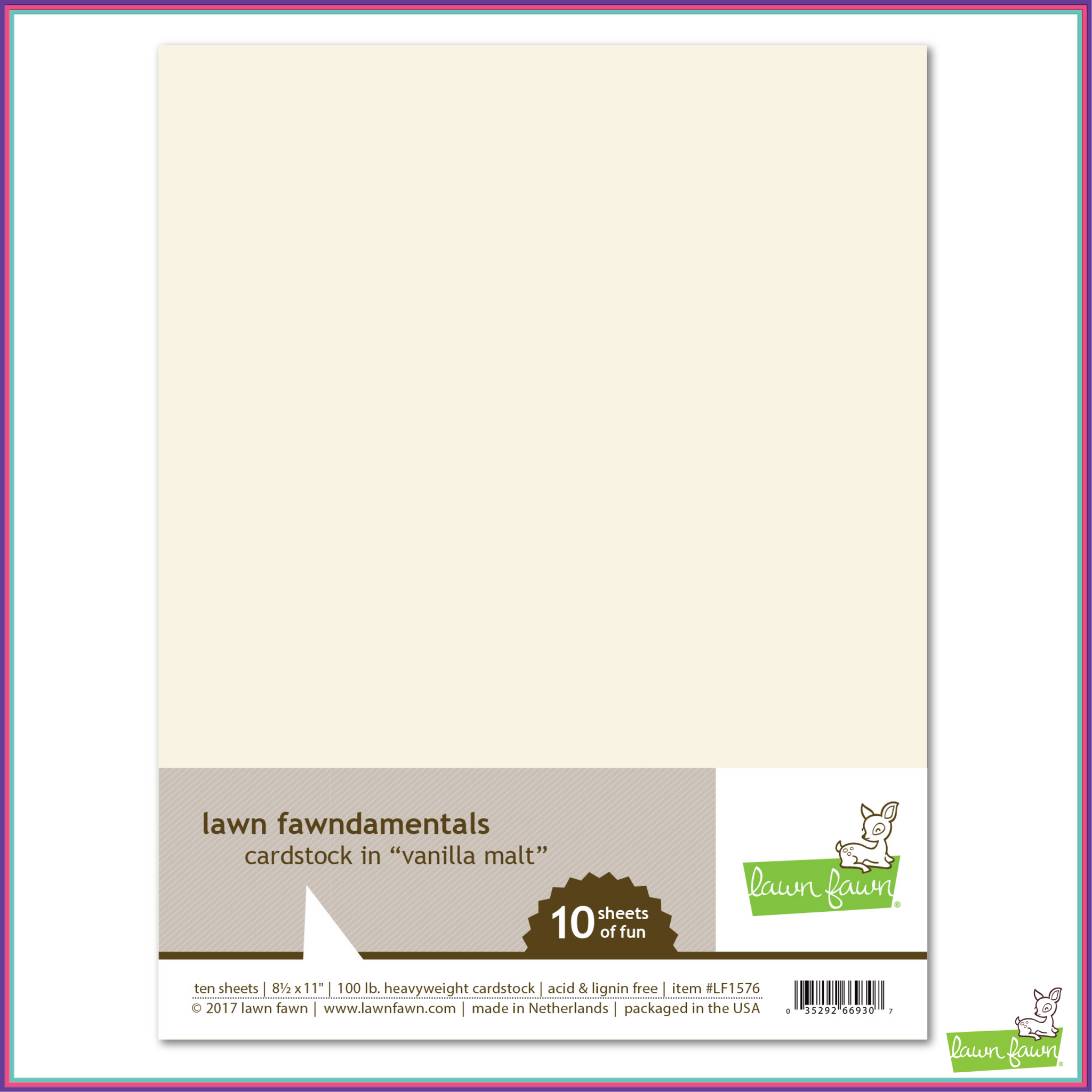 Lawn Fawn Vanilla Malt Cardstock - Scrapbooking Supplies - Lawn Fawn - Orchids and Hummingbirds Designs, LLC