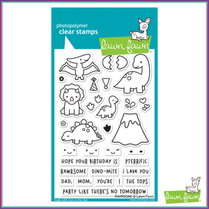 Lawn Fawn RAWRSOME Stamp Set - Stamps - Lawn Fawn - Orchids and Hummingbirds Designs, LLC