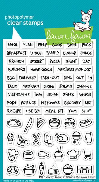 Lawn Fawn Plan On It: Meal Planning Stamp Set - Stamps - Lawn Fawn - Orchids and Hummingbirds Designs, LLC