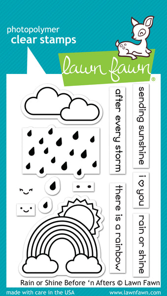 Lawn Fawn Rain or Shine Before 'n Afters Stamp Set - Stamps - Lawn Fawn - Orchids and Hummingbirds Designs, LLC