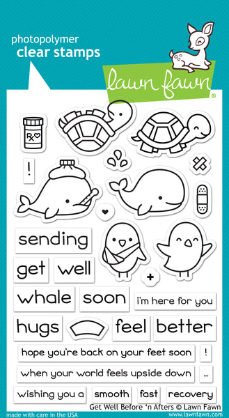 Lawn Fawn Get Well Before 'n Afters Stamp Set - Stamps - Lawn Fawn - Orchids and Hummingbirds Designs, LLC